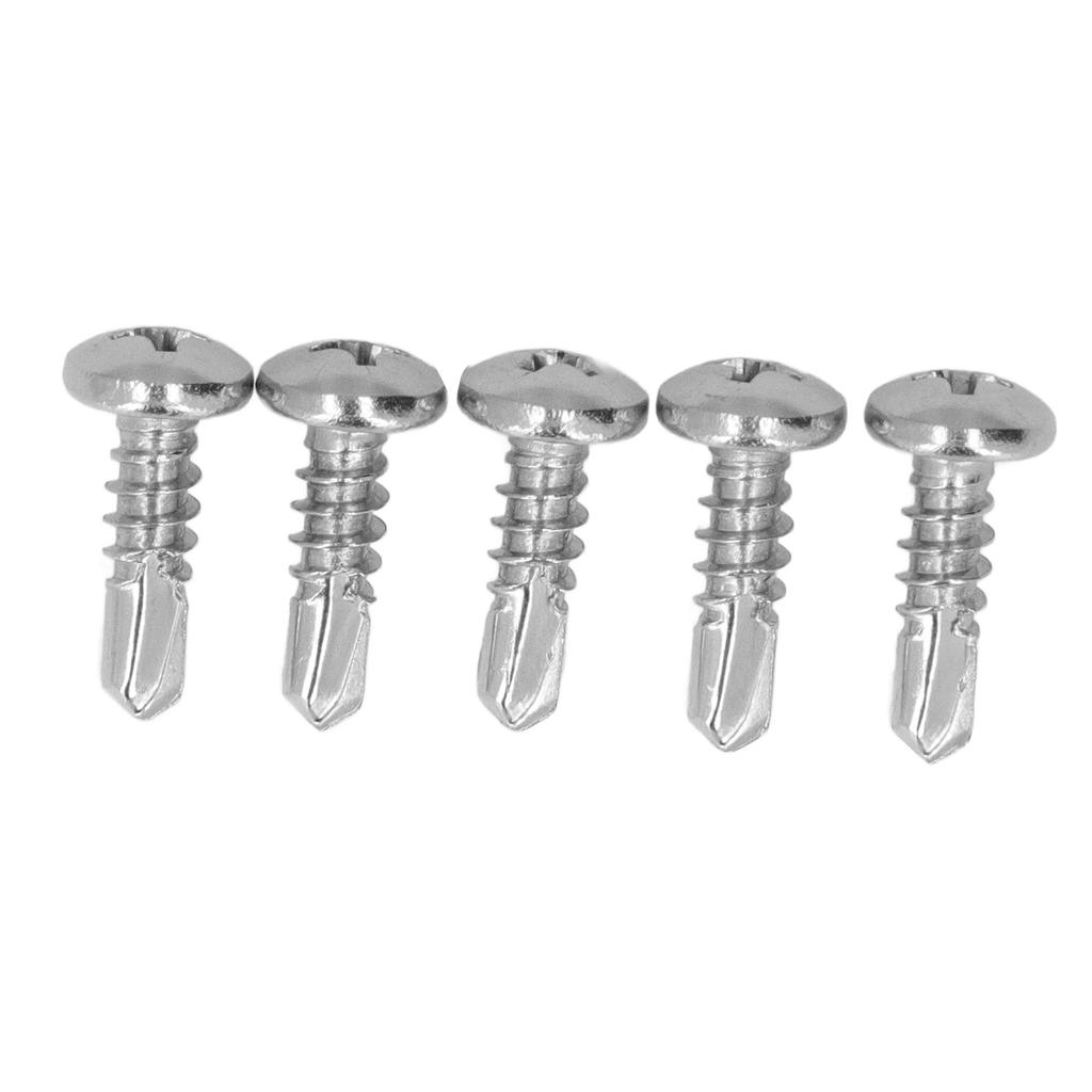 200 Pcs Round Head Self Drilling Screw 304 Stainless Steel 4.8x16mm Drill Screws for DIY Crafts