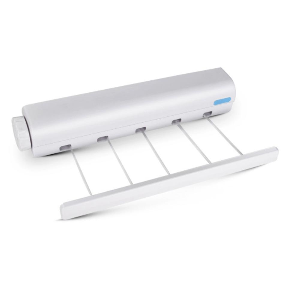 Spring Automatic Retractable Clothesline & Towel Rack with Hooks
