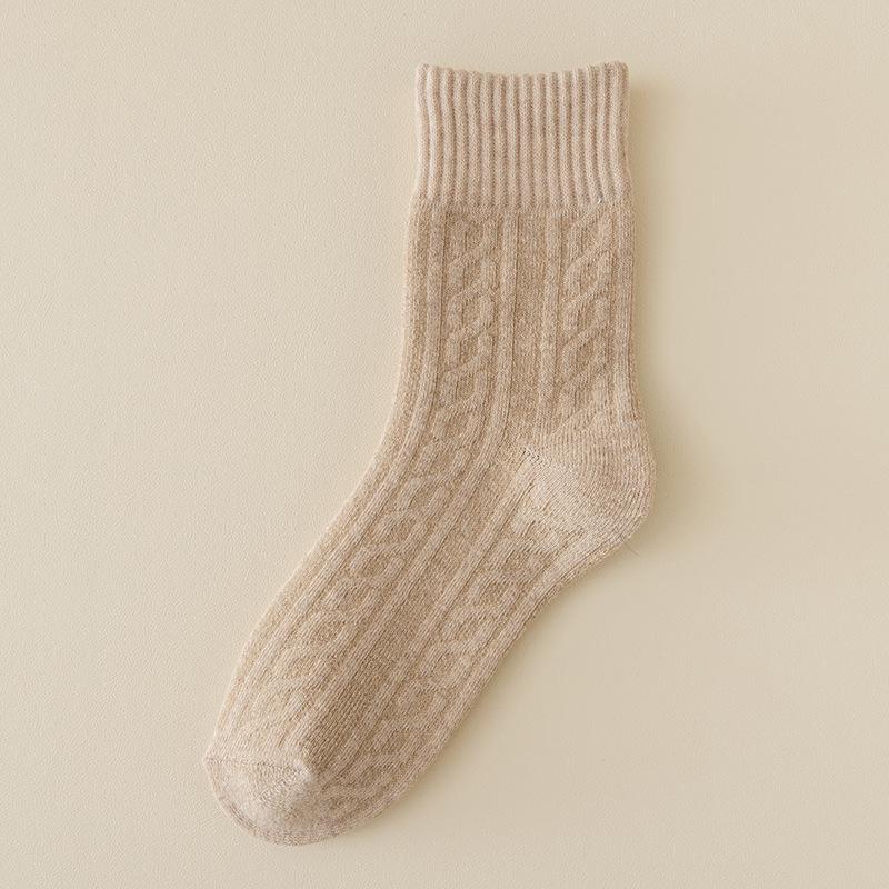 

Socks women s autumn and winter medium tube socks fleece thickened twist women s stockings thick socks winter warm women s socks One size fits all хакі