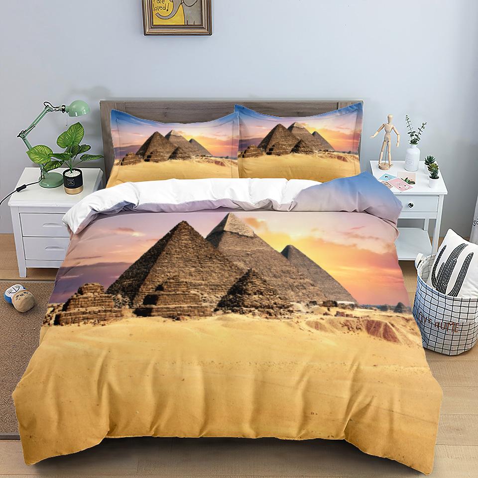 Ancient Egypt Pharaoh King Queen Duvet Cover African Egyptian Style Bedding Set For Teens Adults Black Tribe Ethnic Quilt Cover