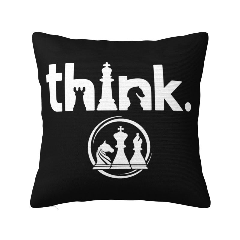 Custom Chess Club Seven Cushion Cover 45x45cm Chessboard Game Chess Piece Soft Modern Pillows for Sofa