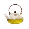 High-Temperature Resistant Pumpkin Glass Tea Set with Striped Design and Tea Infuser