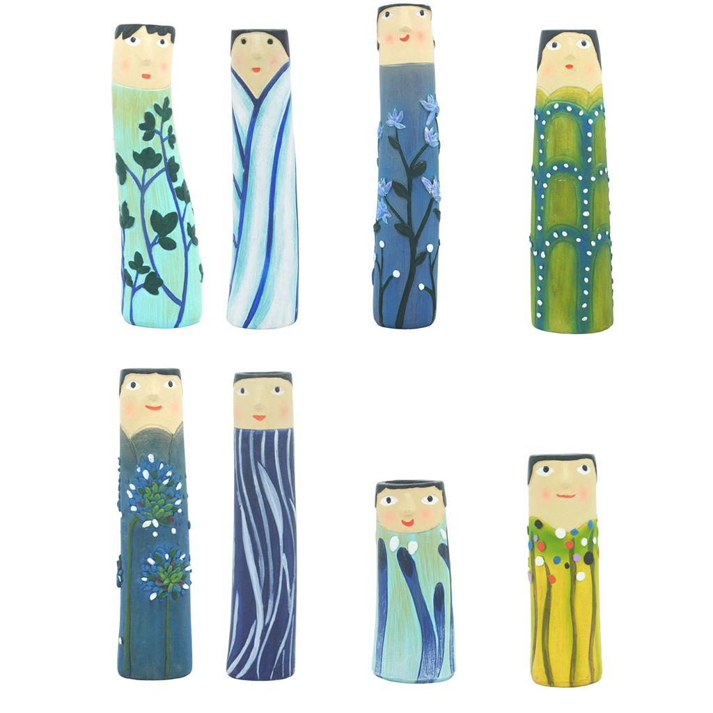 Bohemian Family Face Flower Vase Exquisite Creative Handmade Dried Flower Vase Home Furnishings Gifts for Friends Family