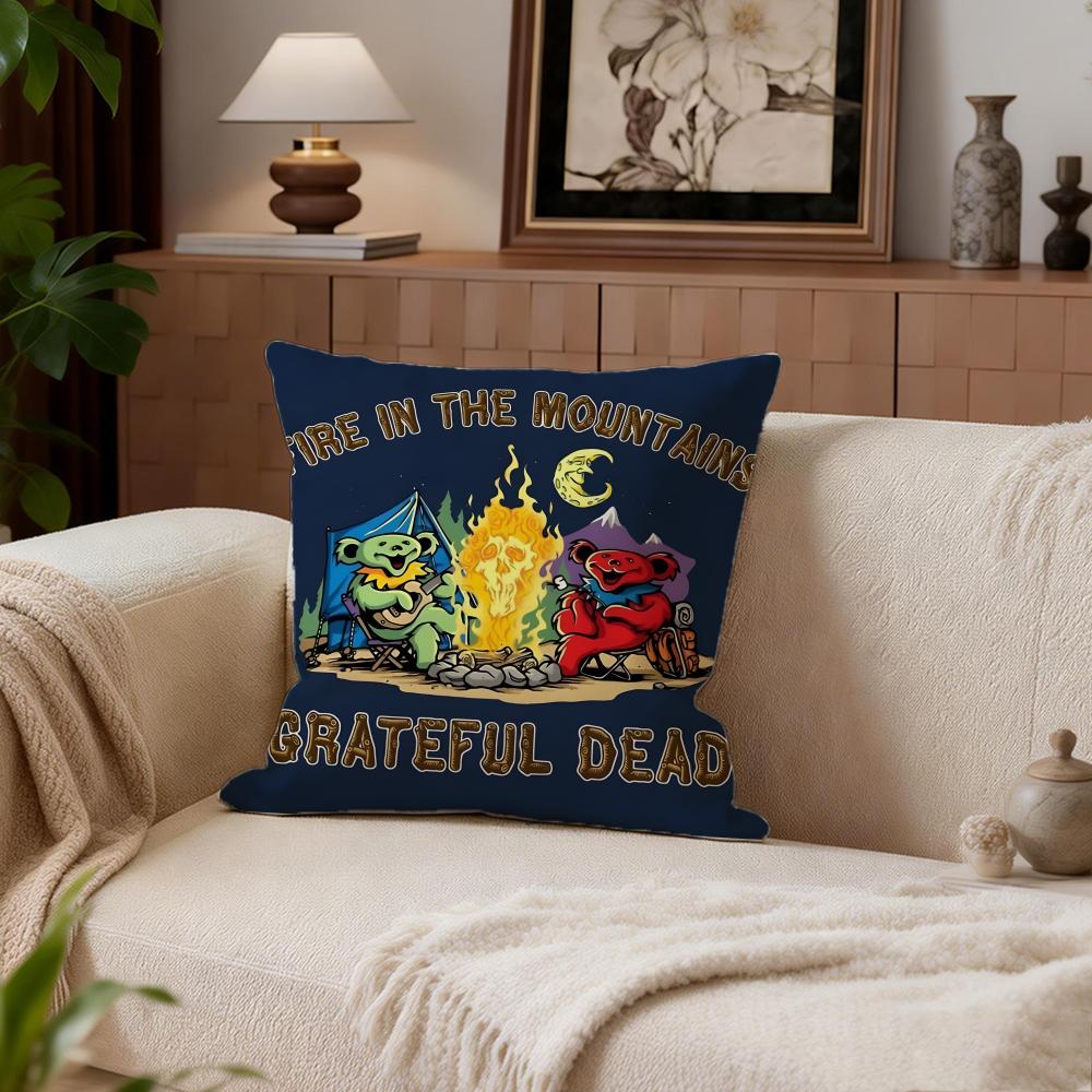 Grateful Dead Cushion Cover Cushion Cover Set 4Pcs 50X50 45X45 40X40 Pillowcase Decorative Sofa Home Decor