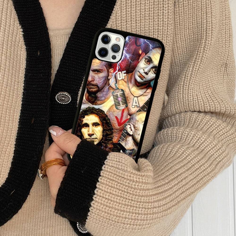 Metal Band System Of A Down PC+TPU Phone Case For IPhone 17 16 15 14 13 12 11 Pro Max Plus Kawaii Cartoon Cover