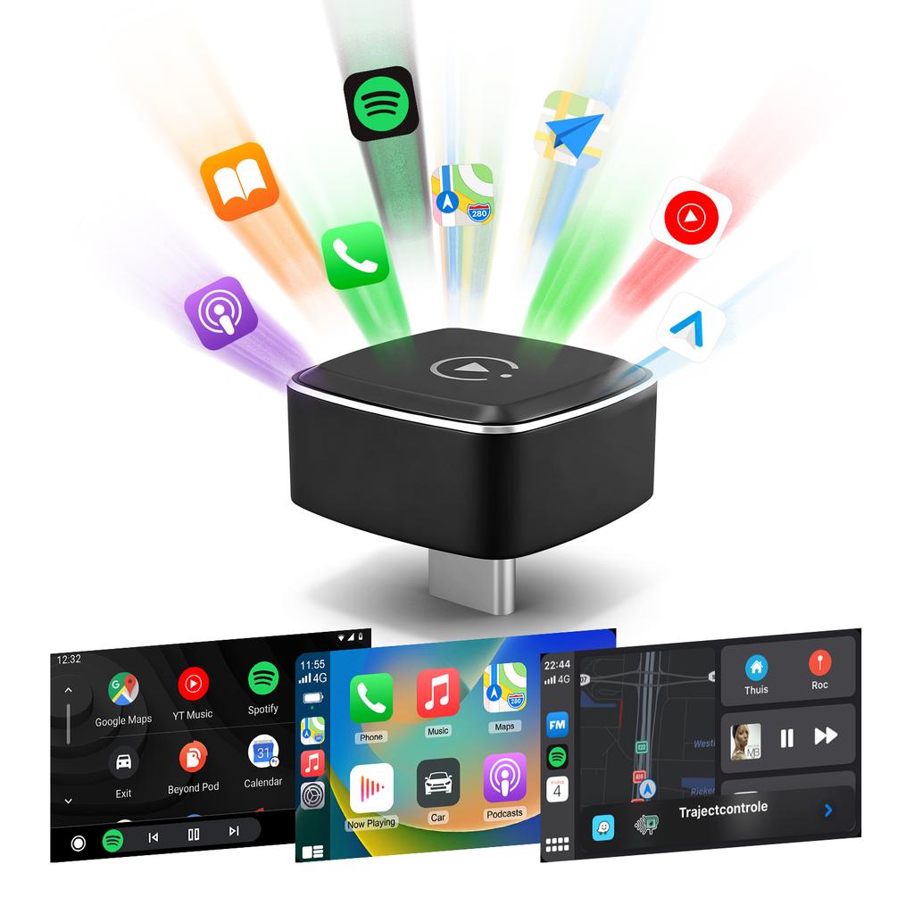 2in1 Wireless CarPlay Android Auto Adapter for Factory Type-c Wired car, Smart Dongle Compatible With Almost All Kinds of Cars