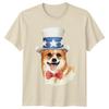 Patriotic Corgi Dog USA Flag Hat Unisexs TShirt