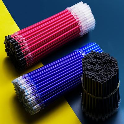 100 /12 Pcs/lot 0.5mm Gel Pen Erasable Pen Refill Rod Set High Capacity Blue Black Ink Shool Washable Handle Pens Stationery