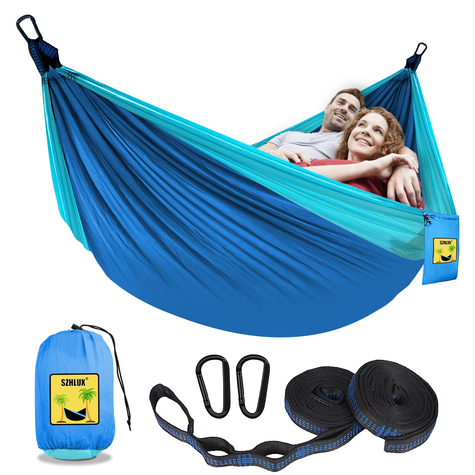 

SZHLUX Camping Hammock Double Portable Hammock Camping Accessories and Perfect for Camping Gear, Hiking, Outdoor, Beach,
