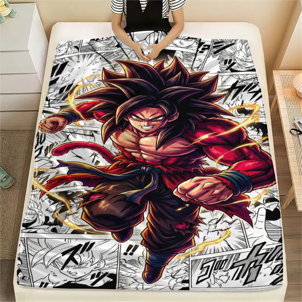 Goku Modern Print Flannel Blanket, Cozy Warm Cover for Bedroom Furniture, Picnic, Travel and Daily Use.-TING