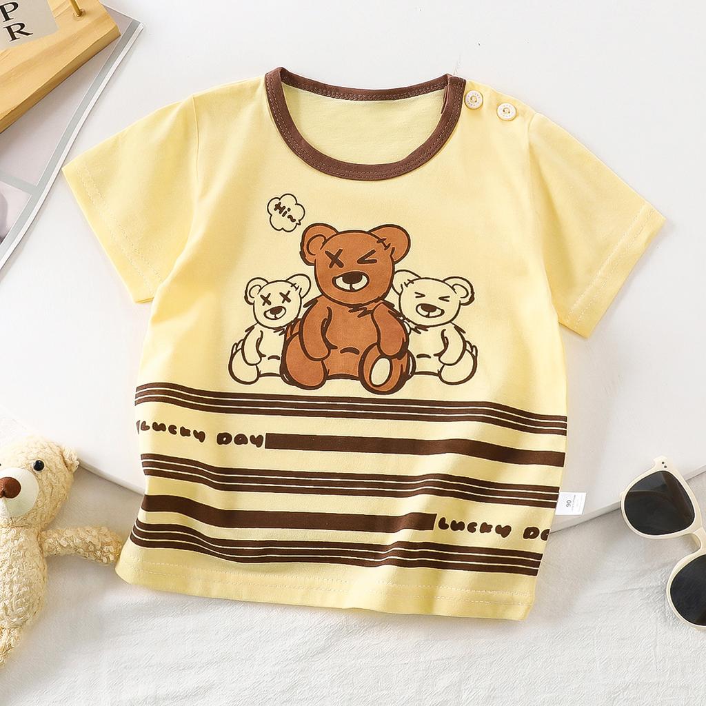 Nuova T-shirt Casual per Bambini Stampa Cartone Animato Carina T-shirt Manica Corta Top Confortevoli Con Pantaloncini Abbigliamento Estivo per Bambini Piccoli