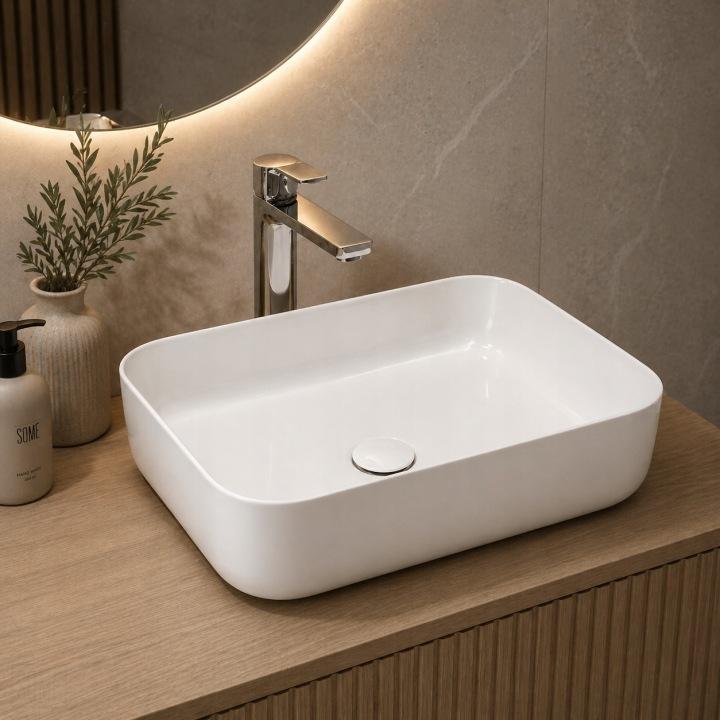 Snello countertop washbasin 50X39 CM rectangular white