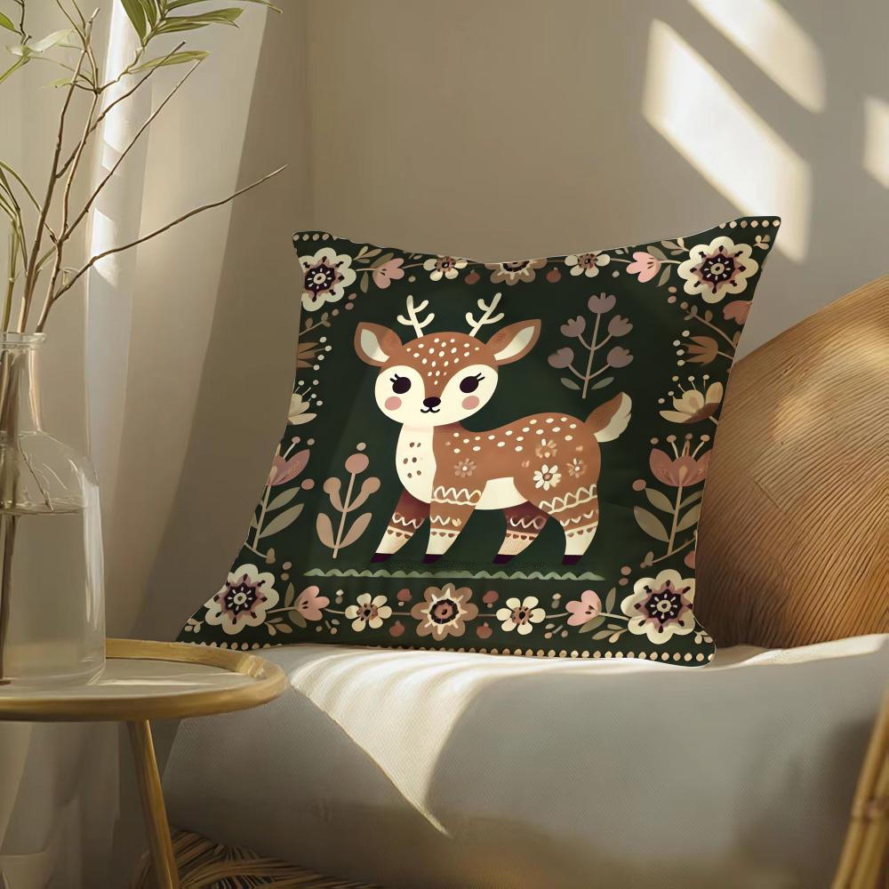 Illustration Of Diagonal Square Art Pillow Case Double-Sided Plush Sofa Cushion Covers Organic Breathable Invisible Zipper