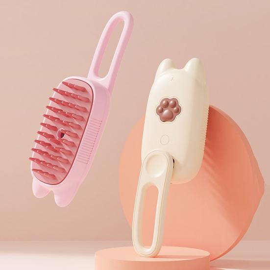 

Паровая щетка Yousheng Pet Steam Brush 3-в-1, массажная расческа для кошек, аккумуляторная щетка для распутывания шерсти домашних животных, щетка для линьки с функцией распыления тумана для кошек и собак белый