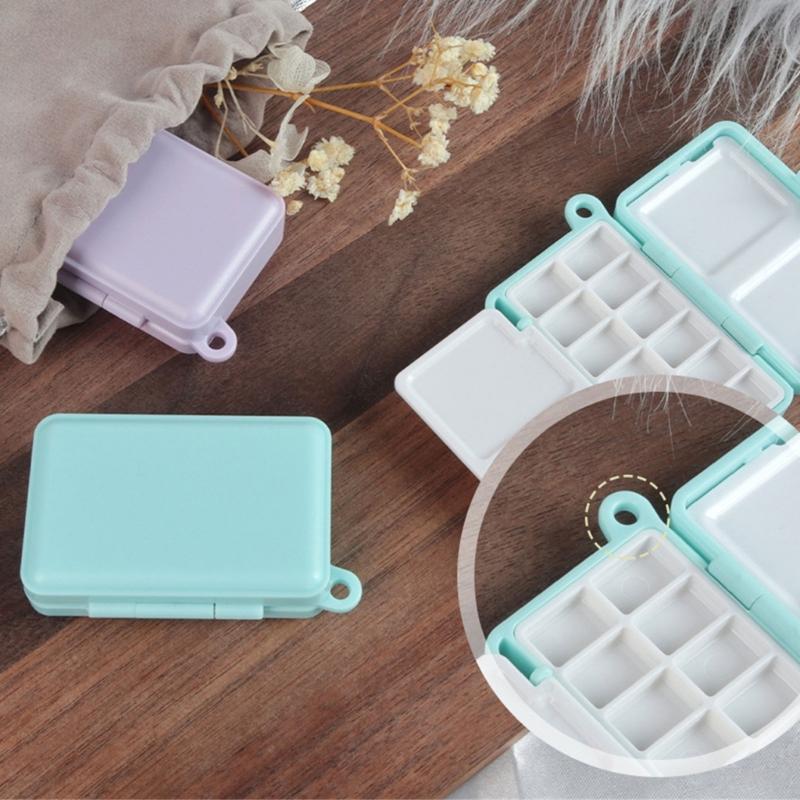 Travel Watercolor Paint Box 12 Well Folding Paint Palette Box Portable Watercolor Paint Mixing Tray For Artist Student