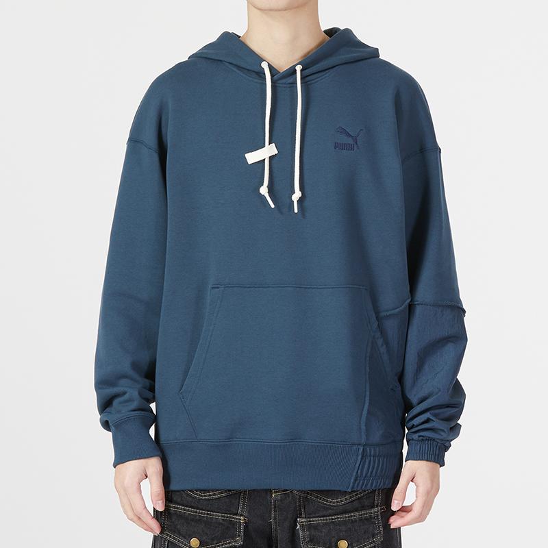 Puma CNY Chinese Style New Year Series Bz Zaozhi Hoodie With Embroidered Logo And Back Print Casual Hooded Sweatshirt Men Tops Blue 539593-16