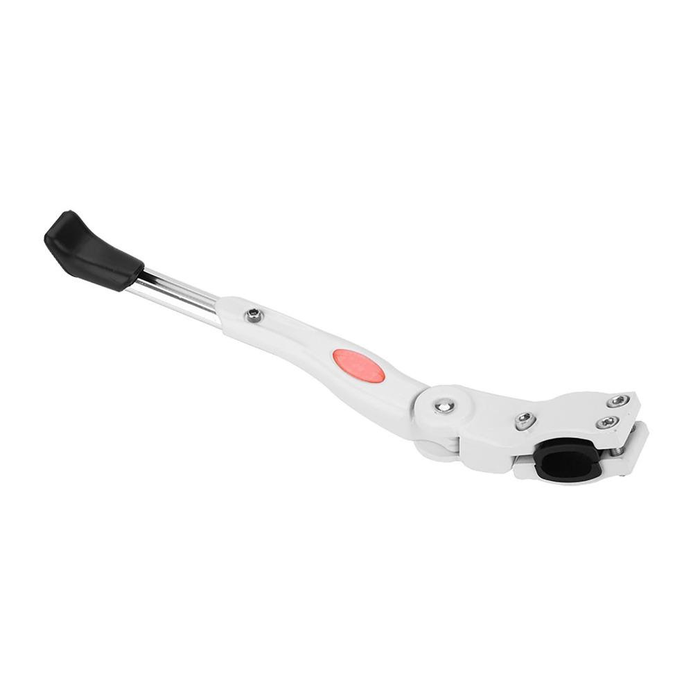 White Bike Kick Stand Adjustable Single-Side Kick Stand for 16" 20" 24" 26" Bikes Bike Cycling