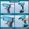 Rechargeable 100W Portable Hot Melt Glue Gun 280°C with 10x 11mm Sticks, DIY Repair Tool, Compatible with Makita 18V Batteries