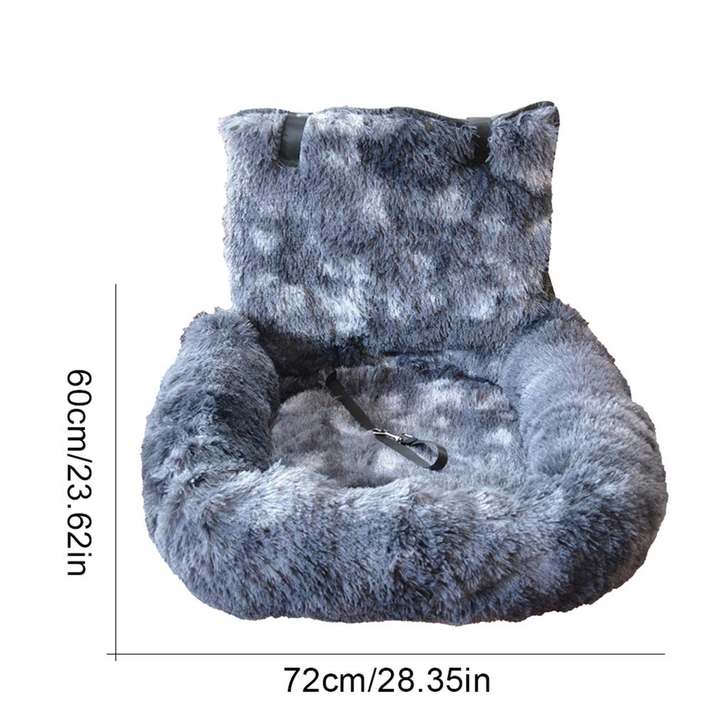 Removable Washable Cushion with Safety Straps Non-slip Dogs Travel Bed Plush Pet Car Seat for Small & Large Dogs