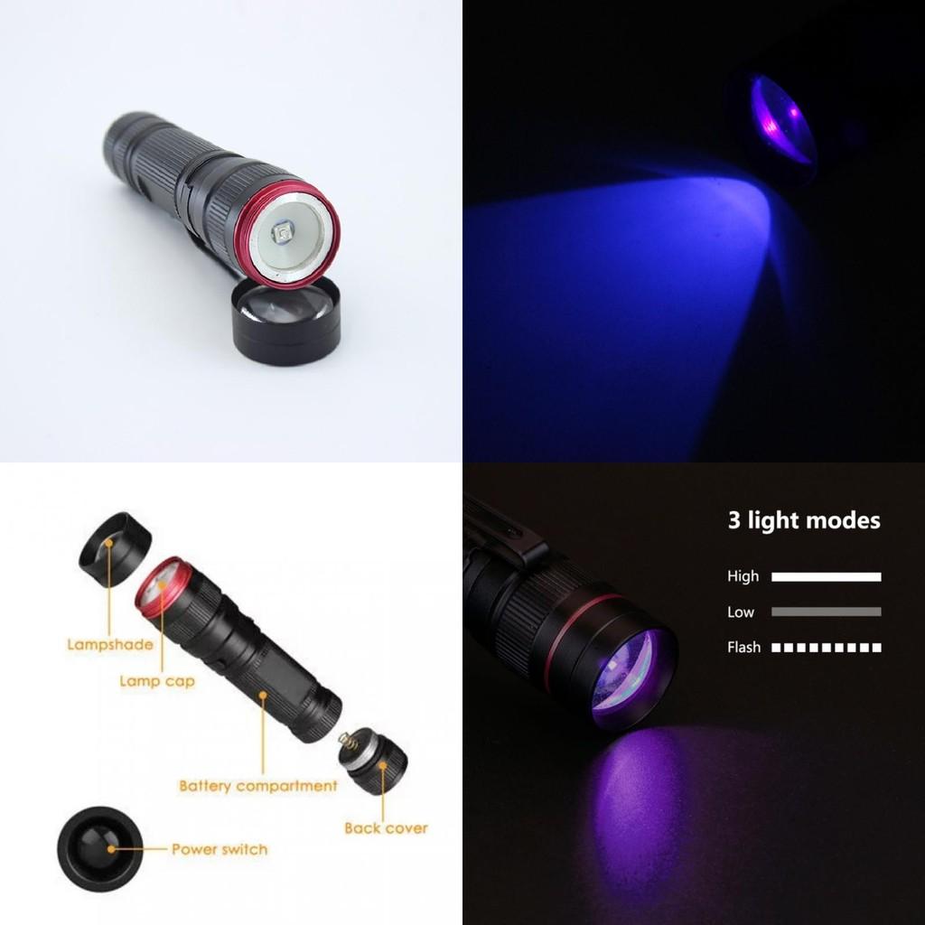 Compact Extendable Focus Adjustable Led Uv Light For Makeup Baby Gear Fluorescent Check Mini Uv Flashlight