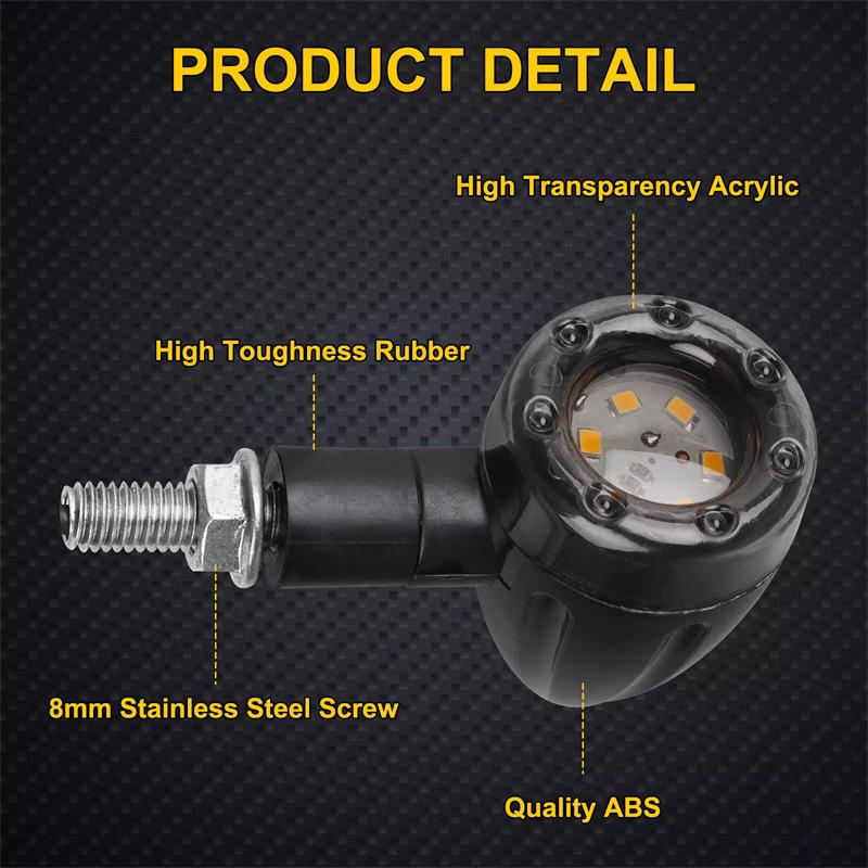 4Pcs Motorcycle Bullet Brake Running Turn Signal Tail Light Motorcycle Led Lights Rear Indicator Tail Light Motorcycle Parts