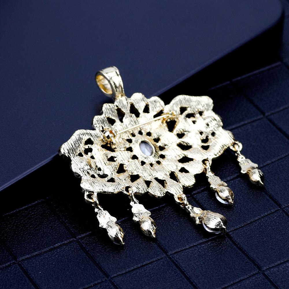 Přívěsek Dámský šperk na dvojí použití Wedding Bijoux Gold Color Crystal 2023