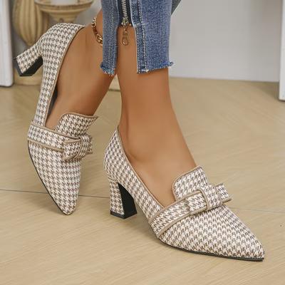 Scarpe con Tacco Grosso e Punta Affilata, Scollatura Bassa, Nuovi Arrivi Estate 2025 per Donna, Tacchi Alti alla Moda ed Eleganti per Donna