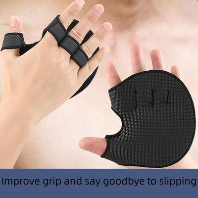 1 Pair Four-finger Weightlifting Hand Protect Pads Thicken Gym Power Gloves  Weightlifting