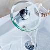 Waterfall Bathroom Sink Faucet 1 Handle Single Hole Glass Basin Tap Water Switch