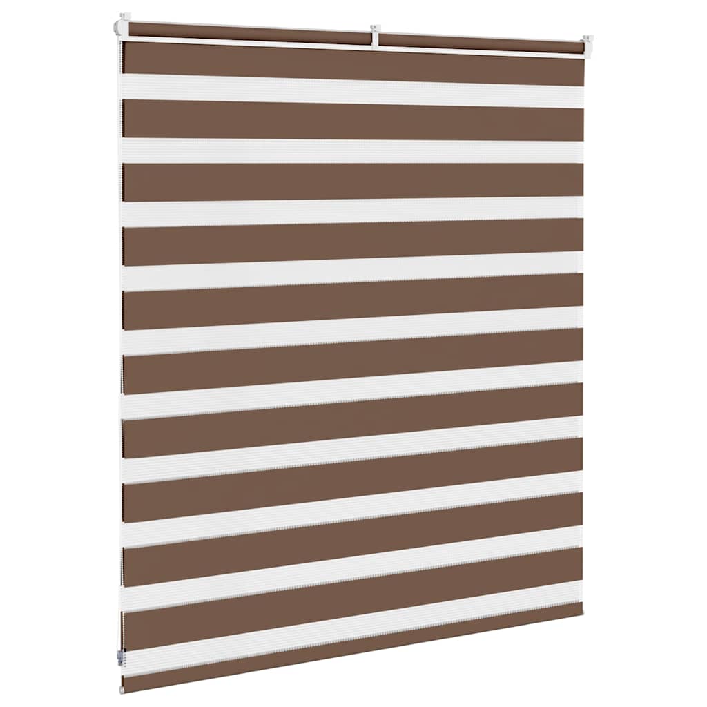 Double Roller Blind Brown 125x100 cm Fabric Width 120.9 cm Polyester