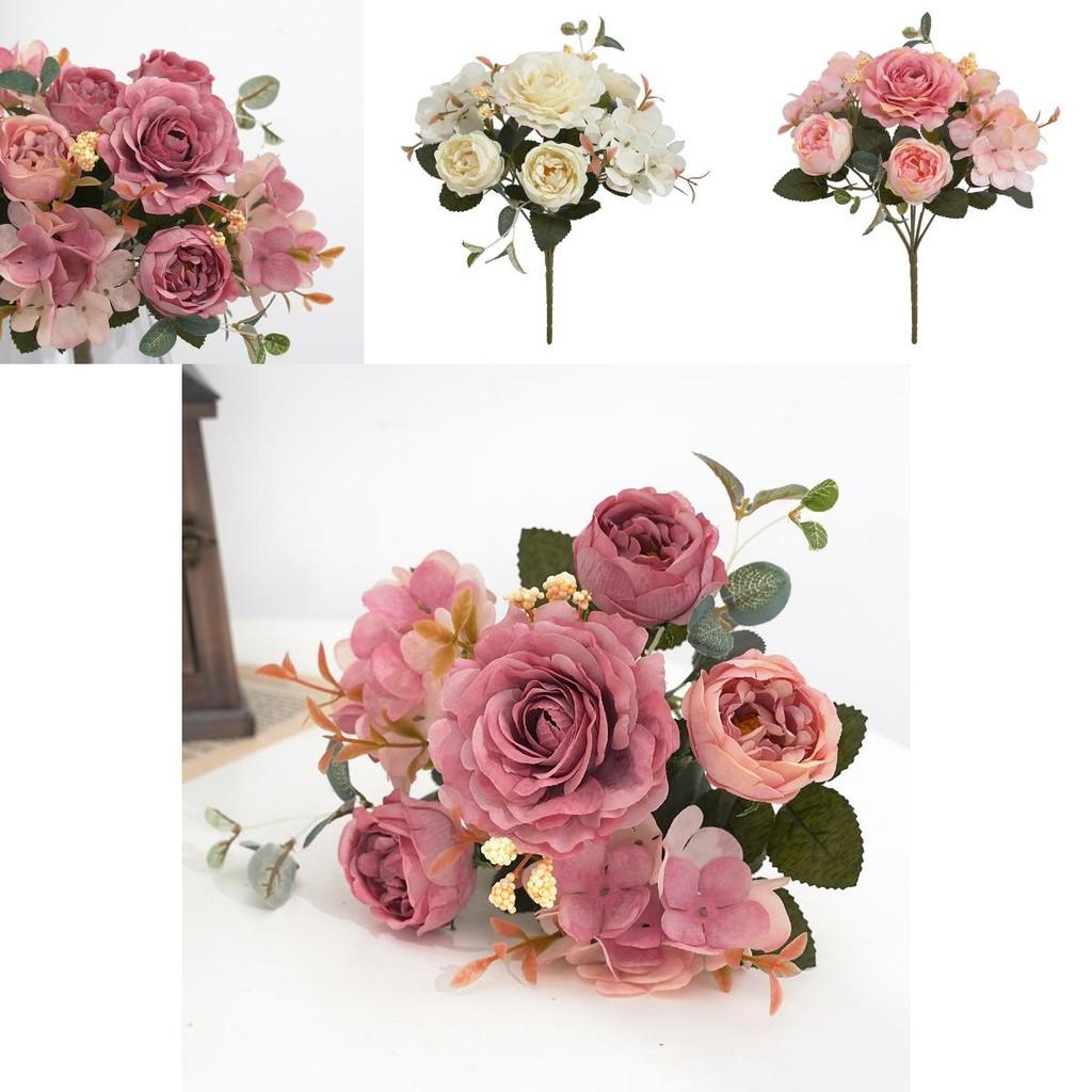 Decorative Fake Flower Bouquet Featuring Peony And Hydrangea For Wedding And Living Room Decor