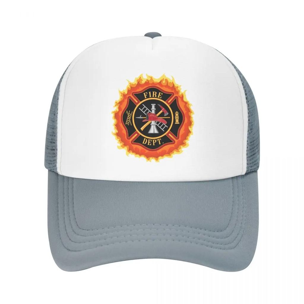 Personalized Firefighter Cross With Flames Baseball Cap Adjustable Fire Rescue FireUnisex Trucker Hat Streetwear Snapback Hats
