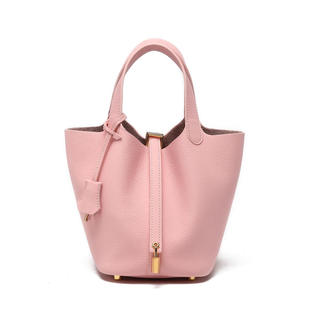 [New] High-quality First-layer Cowhide Niche Vegetable Basket Handbag Female, Genuine Leather Large-capacity High-end Bucket Bag