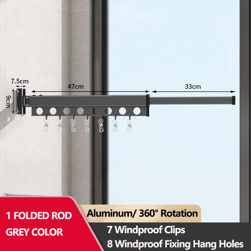 Wall Mounted Clothes Drying Rack Folding Extendable Clothesline Clothes Retractable Organizer Laundry Holder Wall Clothesline