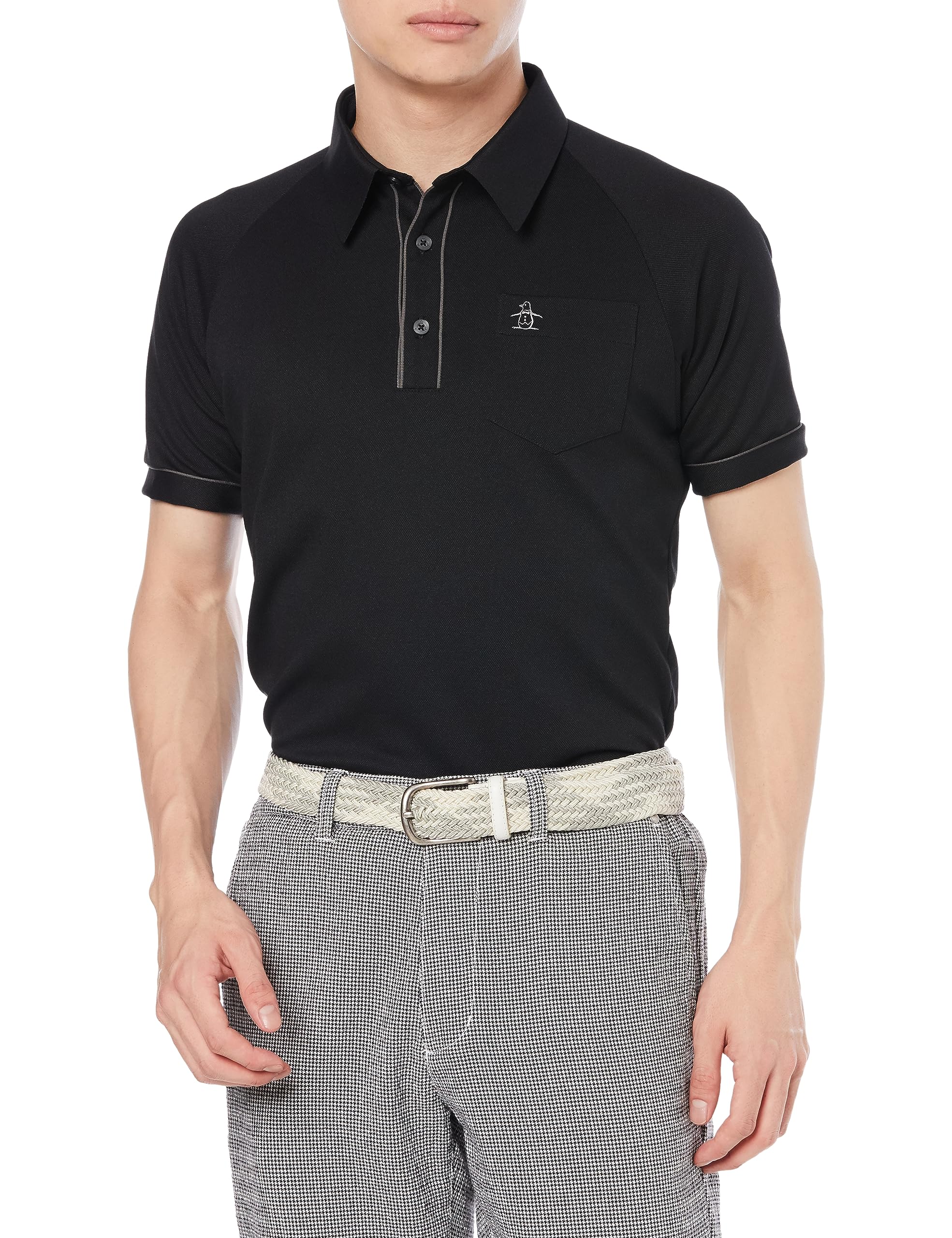 

Munsingwear Standard Short Sleeve Polo Shirt with Terrace Pattern Turndown Stretch Golf BK00 Men s Collar, Moisture-Wicking, Quick-Drying, Shirt,