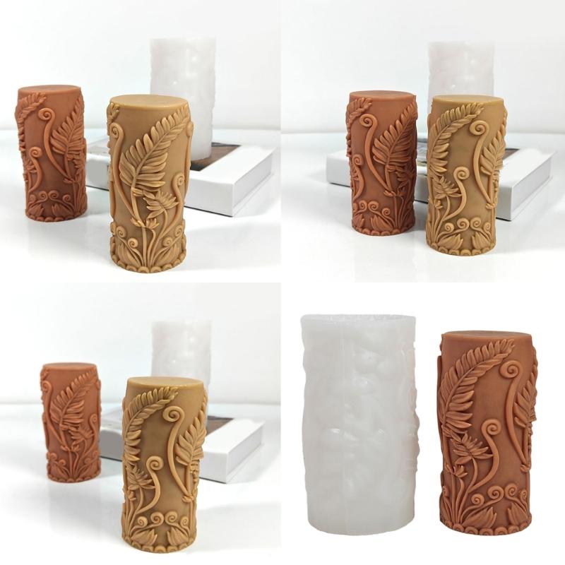 Cylindrical Scened Candle Molds Castings Molds Flowers Silicone Moulds Plasters Molds Ornament Molds Candle Making Molds