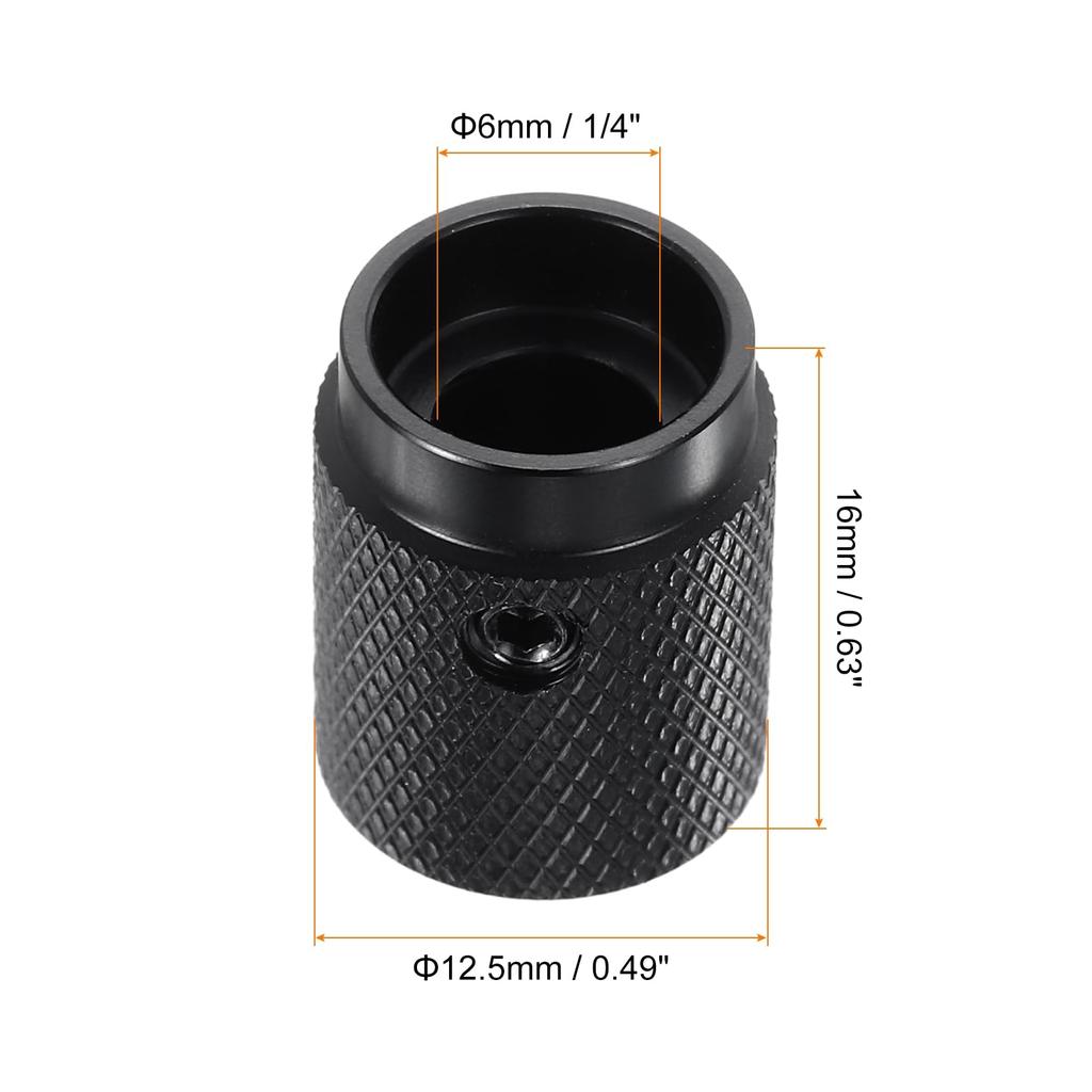 uxcell Aluminum Potentiometer ID x OD x Universal Volume Tone Control Knobs for Guitar Oval 8-Pack Knobs, 1/4" (6mm) 1/2" (12.5mm) 5/8" (16mm) Height,