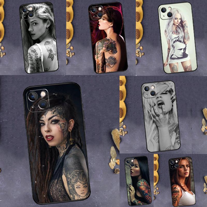 Sexy Tattoo Girl Phone Case For iPhone 16 15 13 12 11 14 17 Pro Max 13 mini 16 Plus 16e 17 Air Bumper Cover