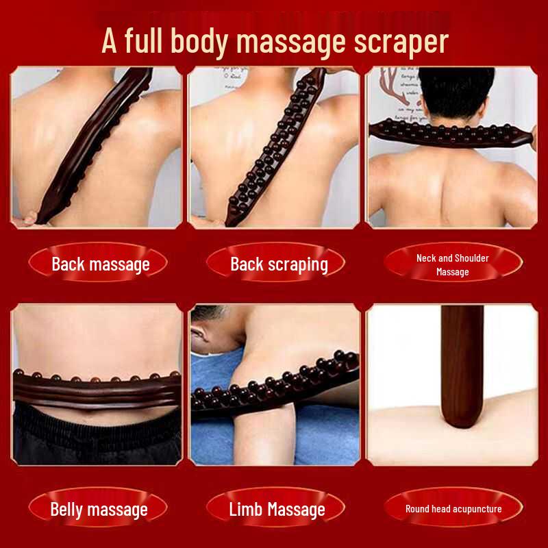 Tendon Rolling Massage Stick - Universal Three-Row Design, Non-Beech Wood