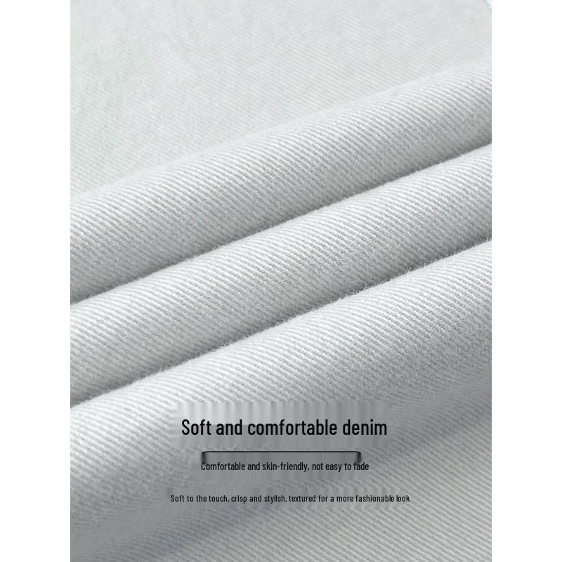 Women's Wide-Leg White Jeans, Spring Summer 2025 - Retro Slim Fit, Loose Straight-Leg Trousers