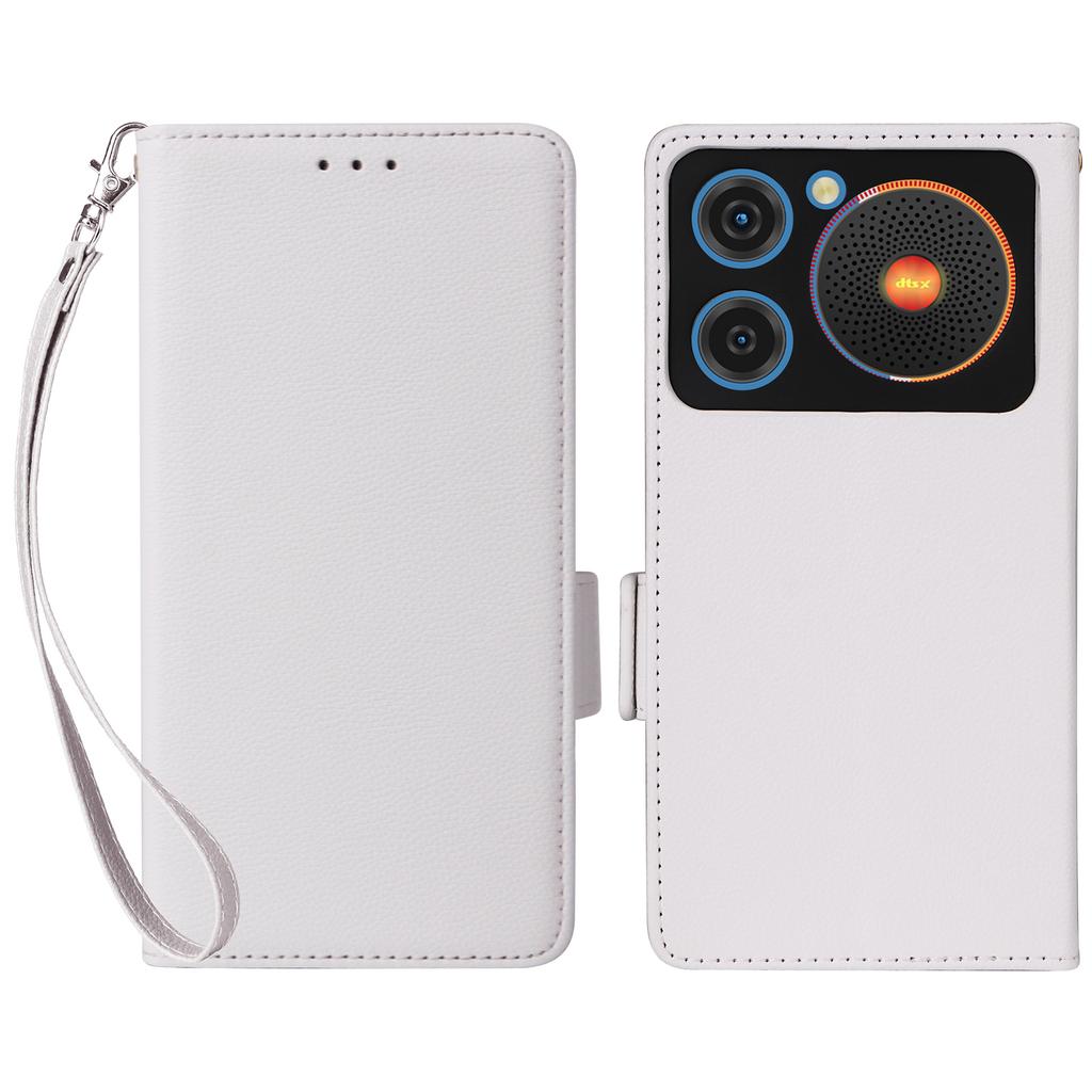 For ZTE nubia Music Case with Wrist Strap Litchi Texture PU Leather Wallet Phone Cover