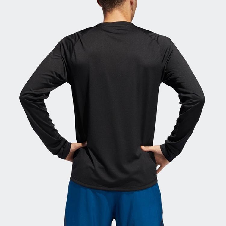 Adidas Training Fitness Casual Sports Crew Neck Logo Gym Shirt Men Tops Black DQ2846
