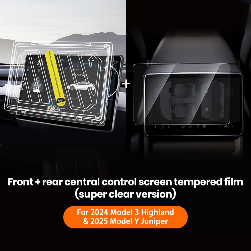 For Tesla Model 3 Y Highland 2025 Tempered Glass Film Protector Matte Glare HD Center Control Touch Screen Film Protection