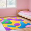 Modern Non-slip Colored Carpet Kawaii Room Decor Abstract Style Large Area Rugs Washable Lounge Rug Coffee Tables Mat Easy Clean