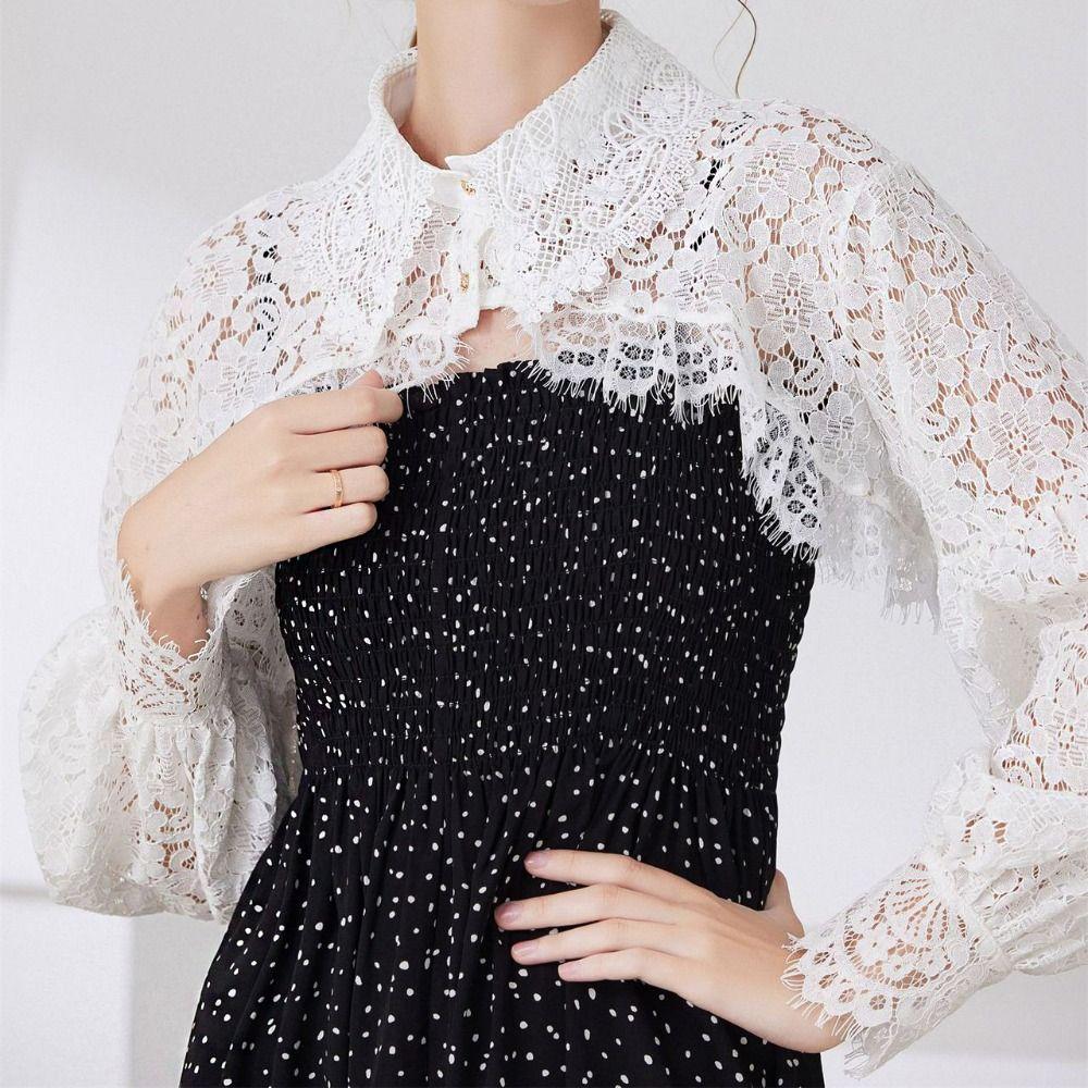 Cloak Lace Fake Collar Hollow Out Short Small Shirt Elegant Lace Shawl Female