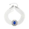 Five Layer Pearl Multilayer Necklace Imitation Pearl Women Choker Rhinestone Necklace  Wedding