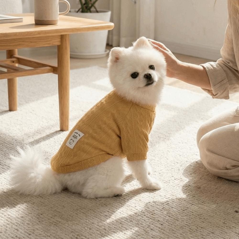 Solid Color Dog Knitting Sweater Cozy Pet Pullover Fashionable Cat Vest  Autumn Winter Season