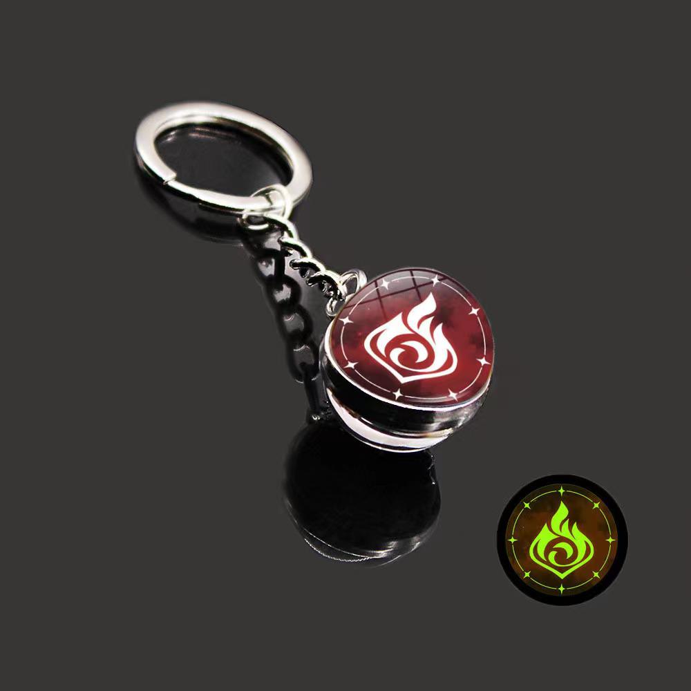 Luminous Scorpio Virgo Crystal Keychain: Double-Sided Glass Pendant Metal Keyring