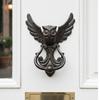 Xiaobudian Vintage Cast Iron Owl Door Knocker, Wrought Hollow Carved Wall Decor, Thickened Rustproof Cabinet Pull Handle, Pre-Drilled Holes for Gate &