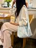 Korean Ins Bow Embroidered Canvas Bag Women's New Large-capacity Shoulder Tote Bag Student Class Armpit Bag